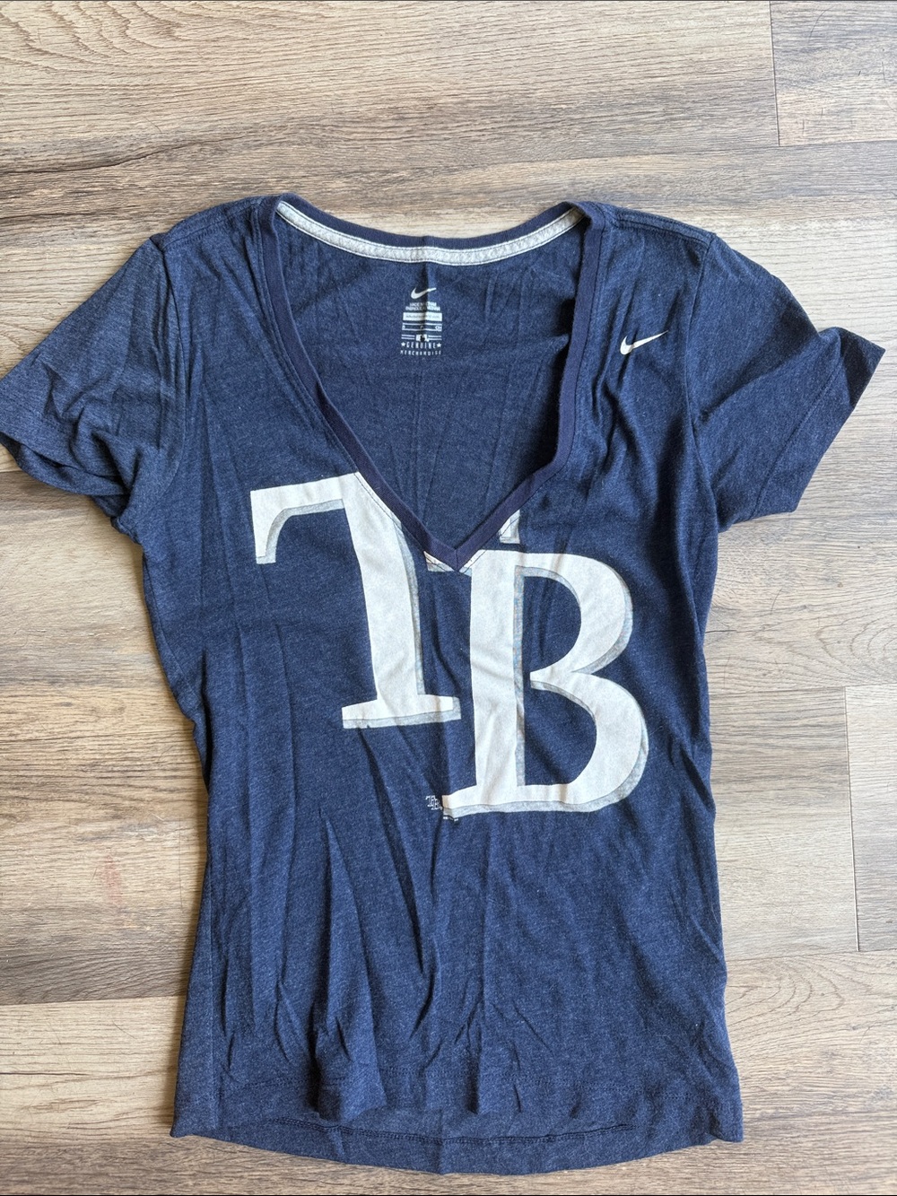 Nike Women's Navy V‑Neck Tampa Bay Rays Tee